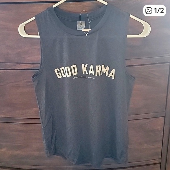 Spiritual Gangster Good Karma Yoga Muscle Tank NWT - Picture 2 of 3